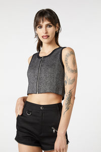 Dangerfield - Radioactive Raver Vest Top - black-silver