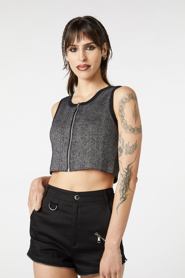 Dangerfield - Radioactive Raver Vest Top - black-silver