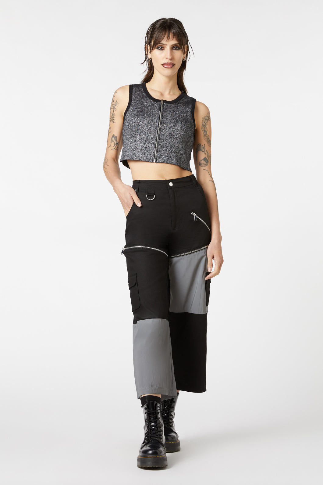Dangerfield - Radioactive Raver Vest Top - black-silver
