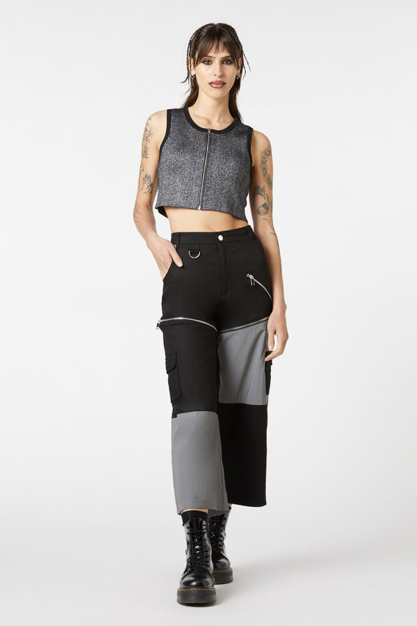 Dangerfield - Radioactive Raver Vest Top - black-silver