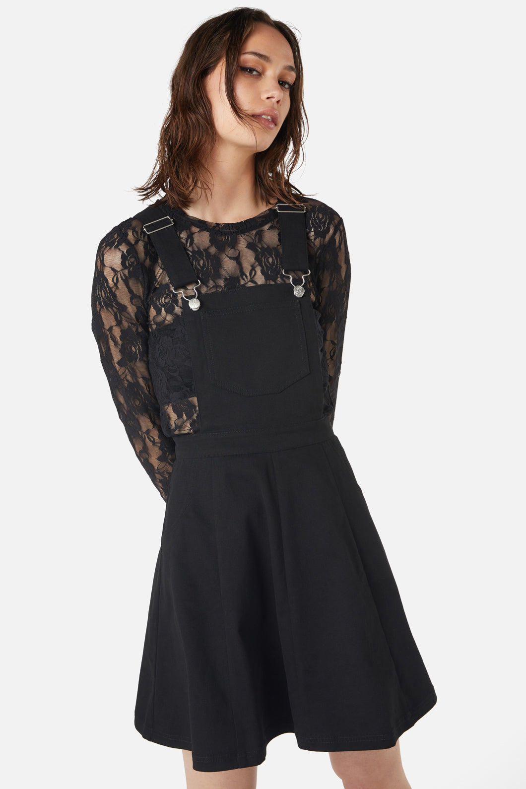 Dangerfield - Unity Bib & Brace Pinafore - black