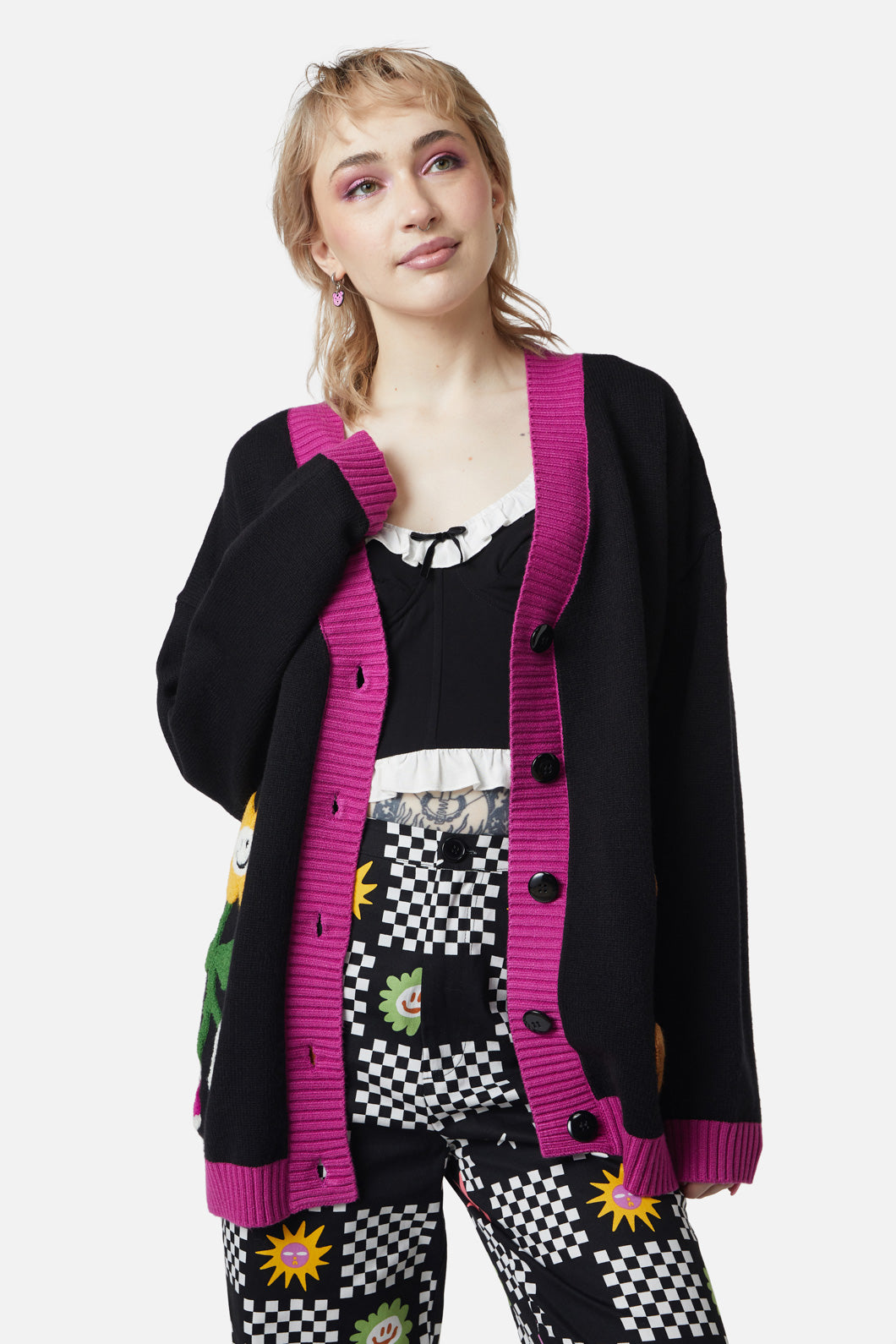 Dangerfield - Becoming Friends Fluffy Cardi - black