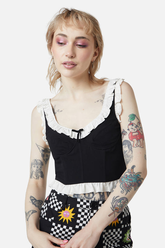Dangerfield - Theos Picnic Ruffle Corset - black