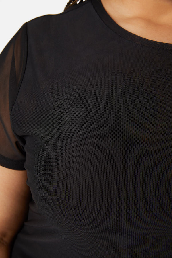 Dangerfield - Curve Eliza Mesh Top - black