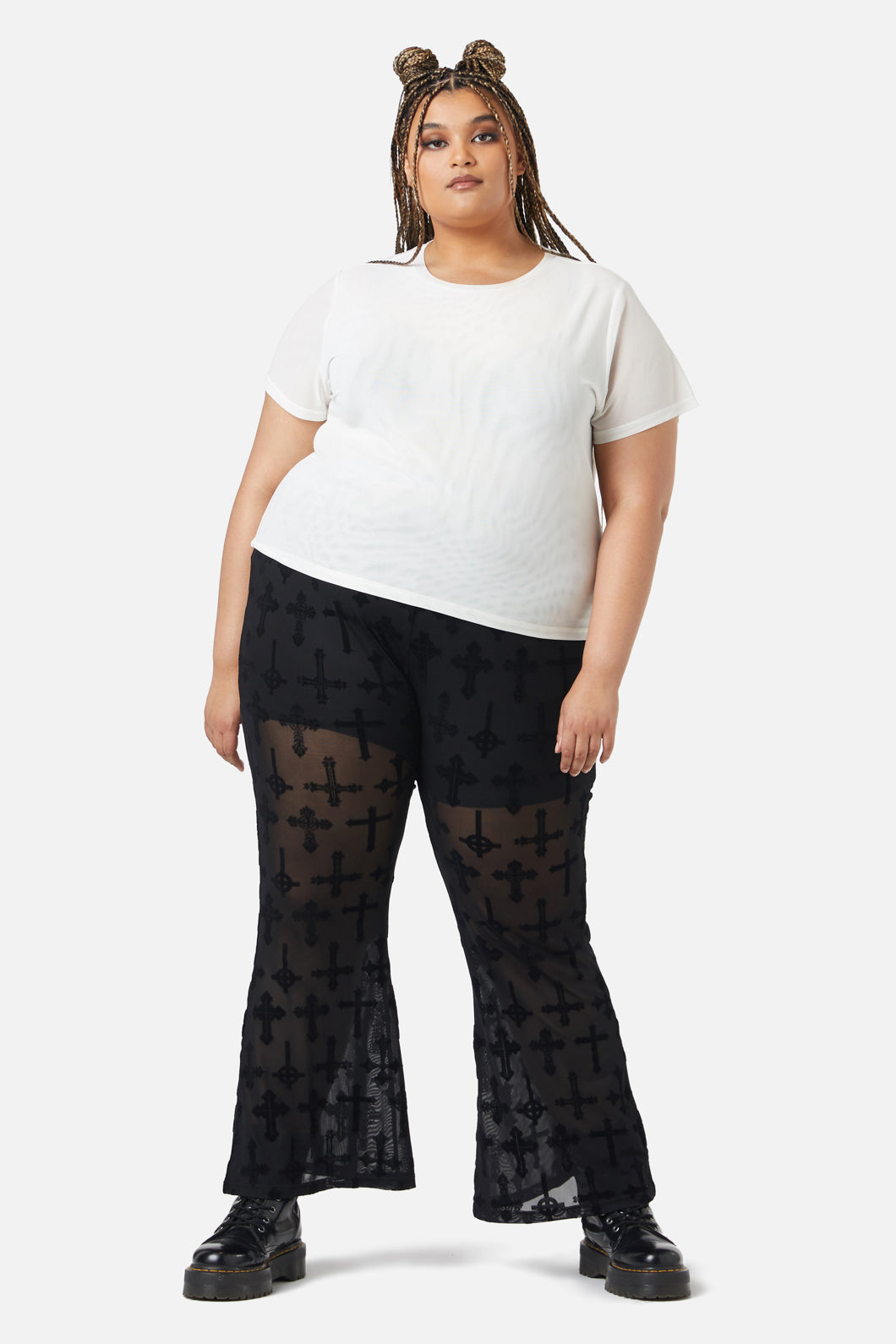 Dangerfield - Curve Eliza Mesh Top - white