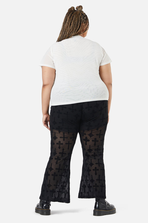 Dangerfield - Curve Eliza Mesh Top - white