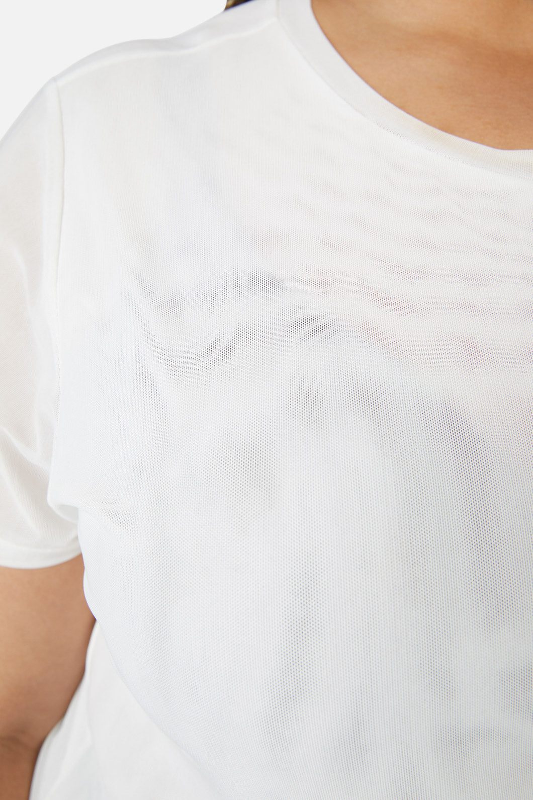 Dangerfield - Curve Eliza Mesh Top - white