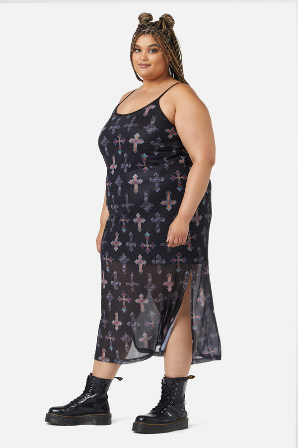 Dangerfield - Curve Hope Had Died Mesh Dress - black