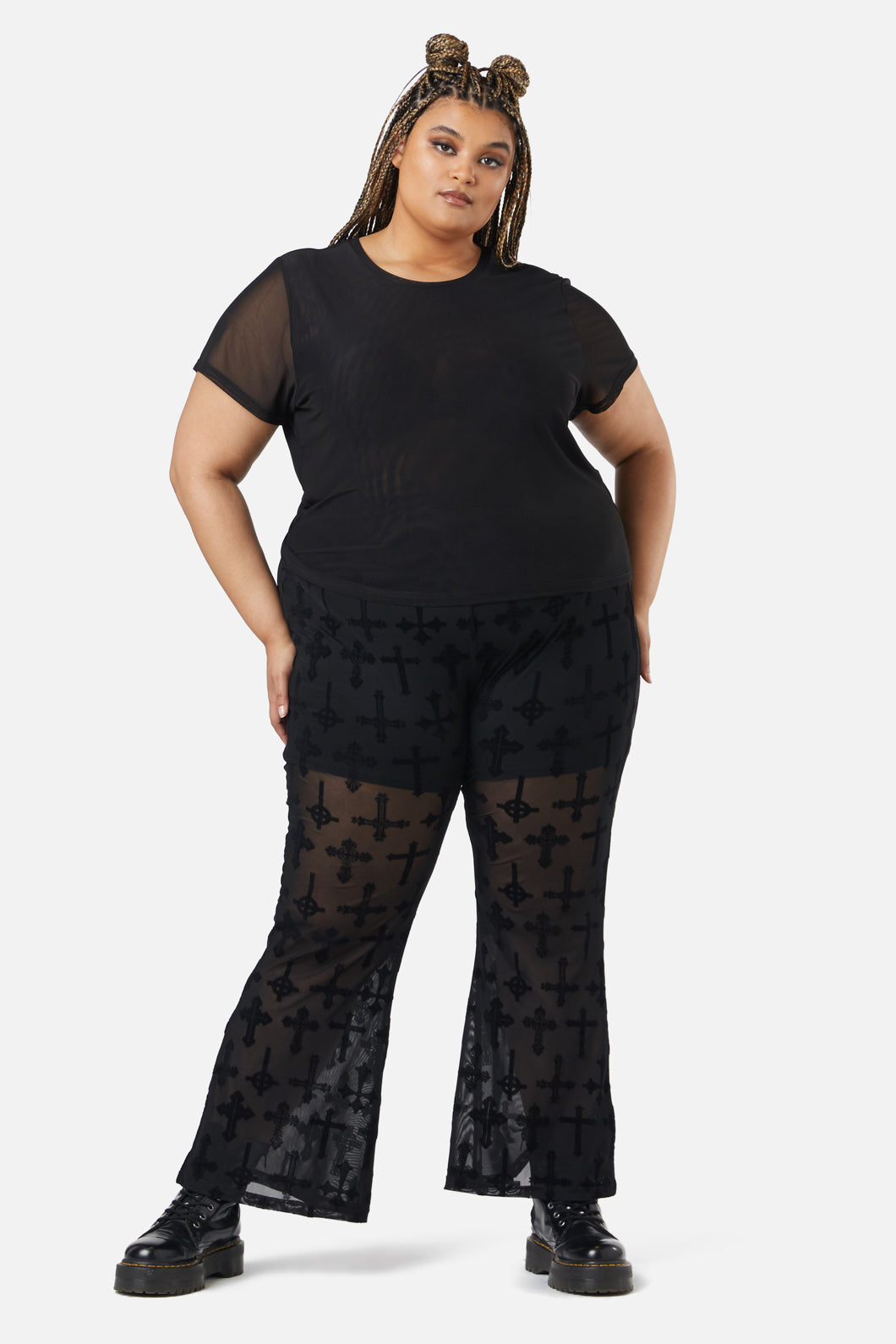 Dangerfield - Curve Eliza Mesh Top - black