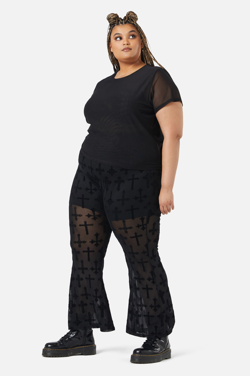 Dangerfield - Curve Eliza Mesh Top - black