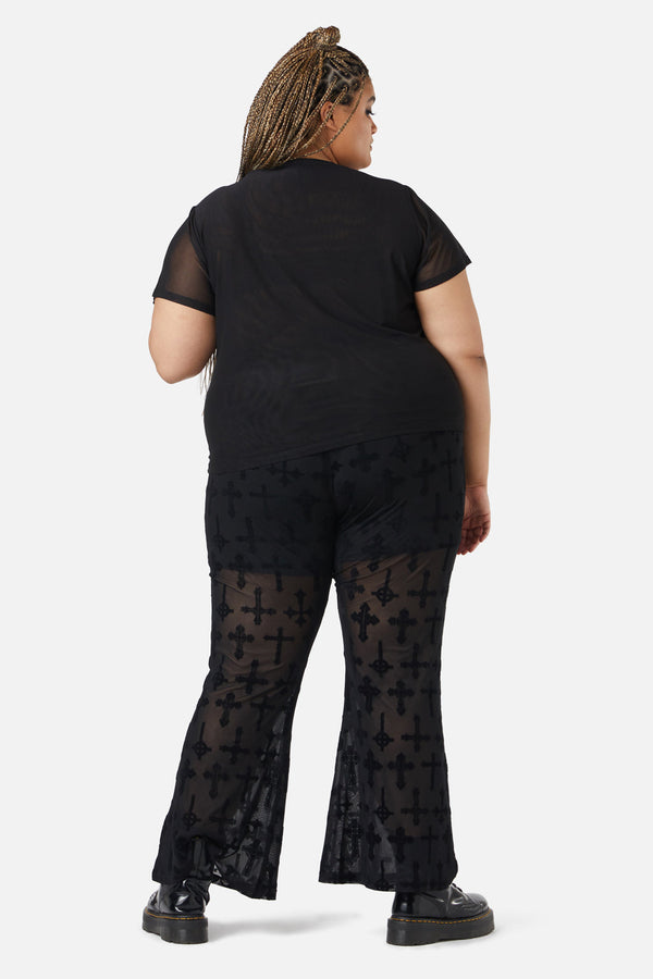 Dangerfield - Curve Eliza Mesh Top - black