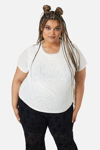 Dangerfield - Curve Eliza Mesh Top - white