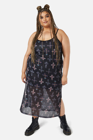 Dangerfield - Curve Hope Had Died Mesh Dress - black