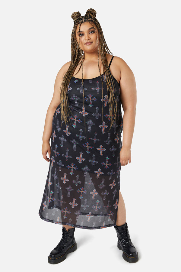 Dangerfield - Curve Hope Had Died Mesh Dress - black