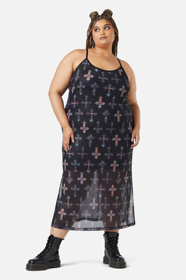 Dangerfield - Curve Hope Had Died Mesh Dress - black
