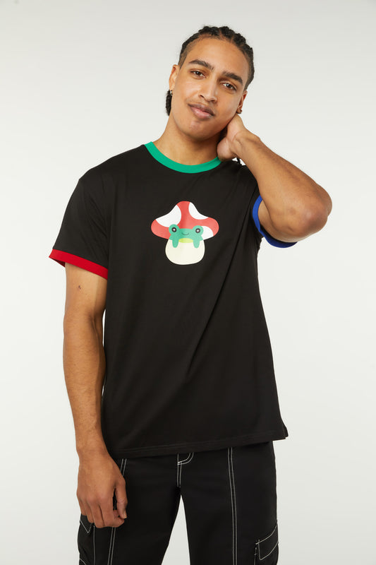 Dangerfield - Little Frog Shroom Cap Tee - black
