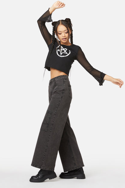 Dangerfield - The Astral Wide Leg Jeans - black