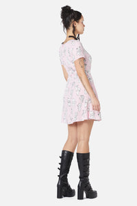 Dangerfield - Cherub Face Printed Dress - pink