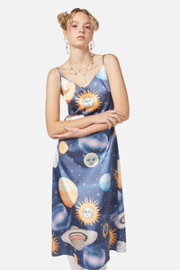 Dangerfield - Moonlit Satin Dress - navy