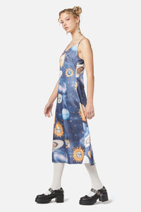 Dangerfield - Moonlit Satin Dress - navy