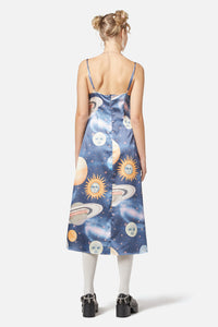 Dangerfield - Moonlit Satin Dress - navy