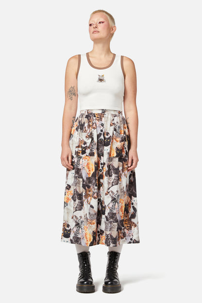 Dangerfield - Catnip Cross Stitch Tank - cream