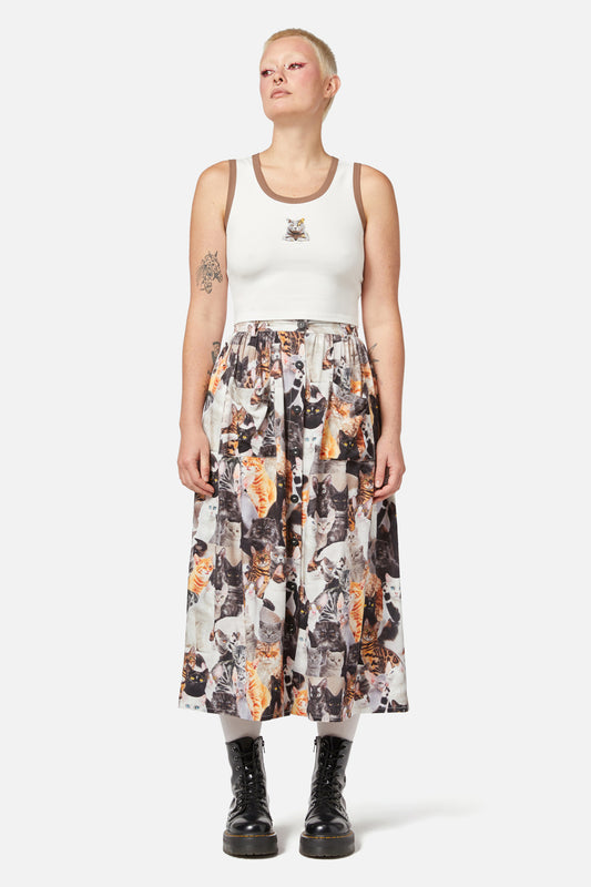 Dangerfield - Catnip Cross Stitch Tank - cream
