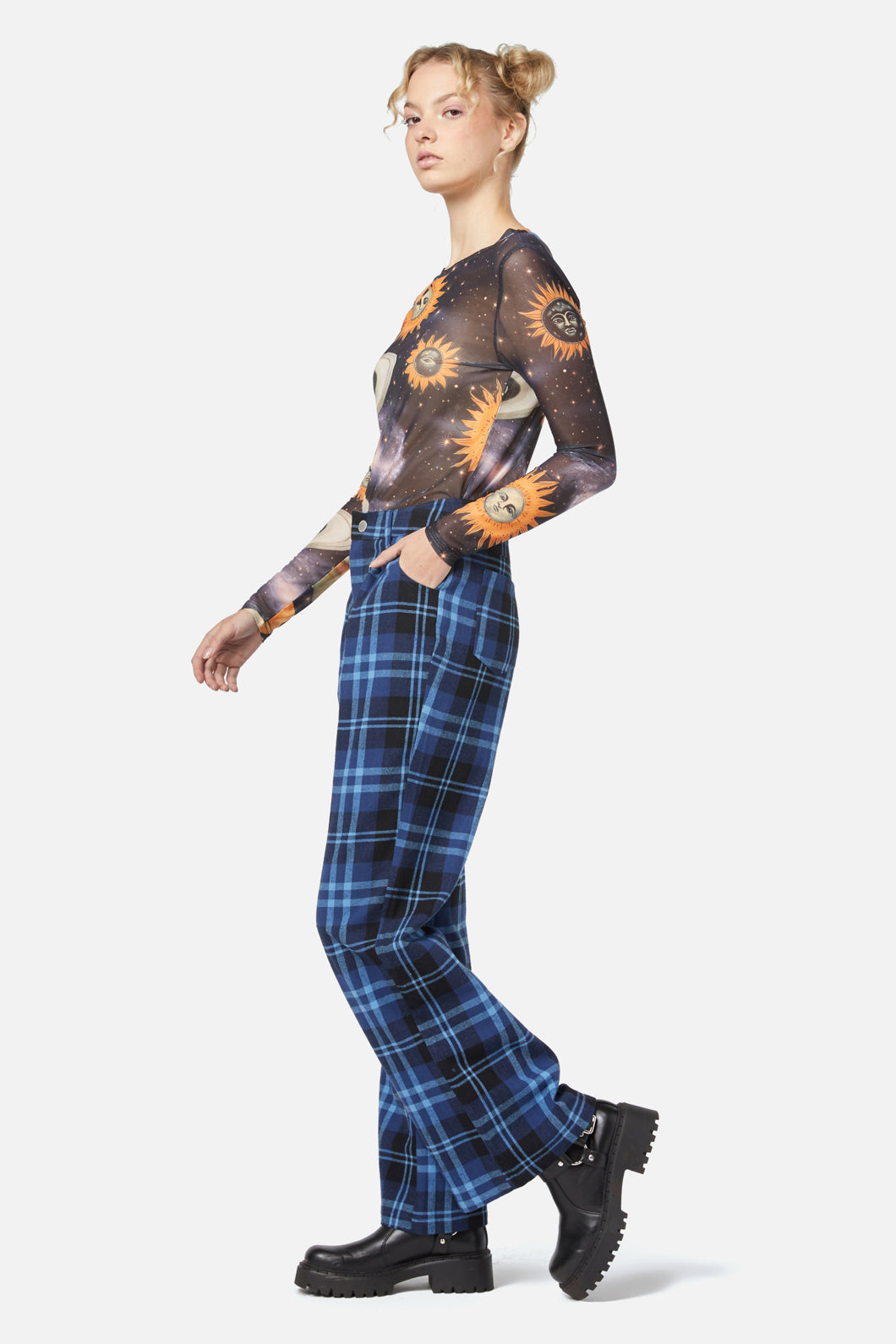Dangerfield - Moonlit Tartan Pant - navy