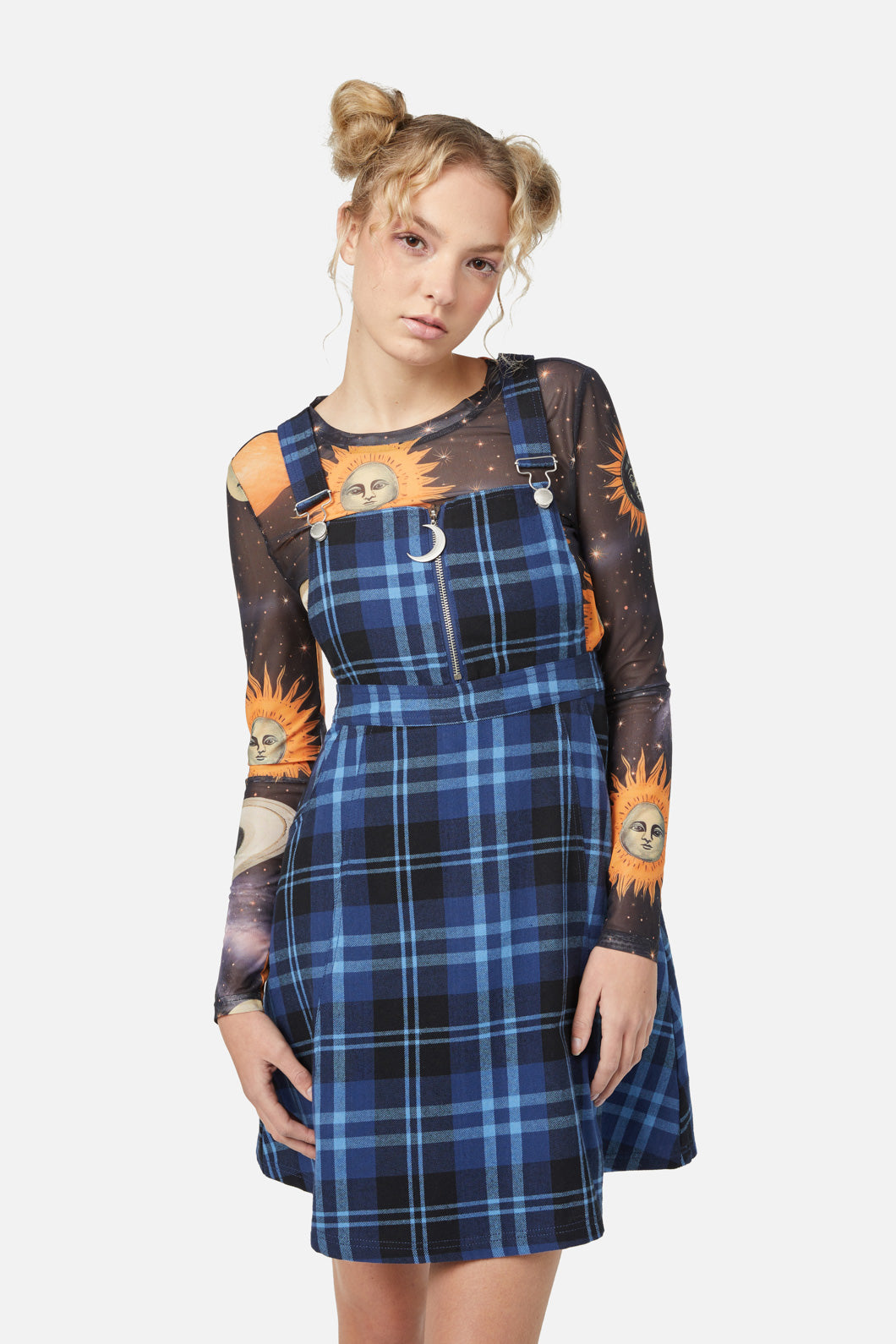 Dangerfield - Moonlit Tartan Pinny - navy