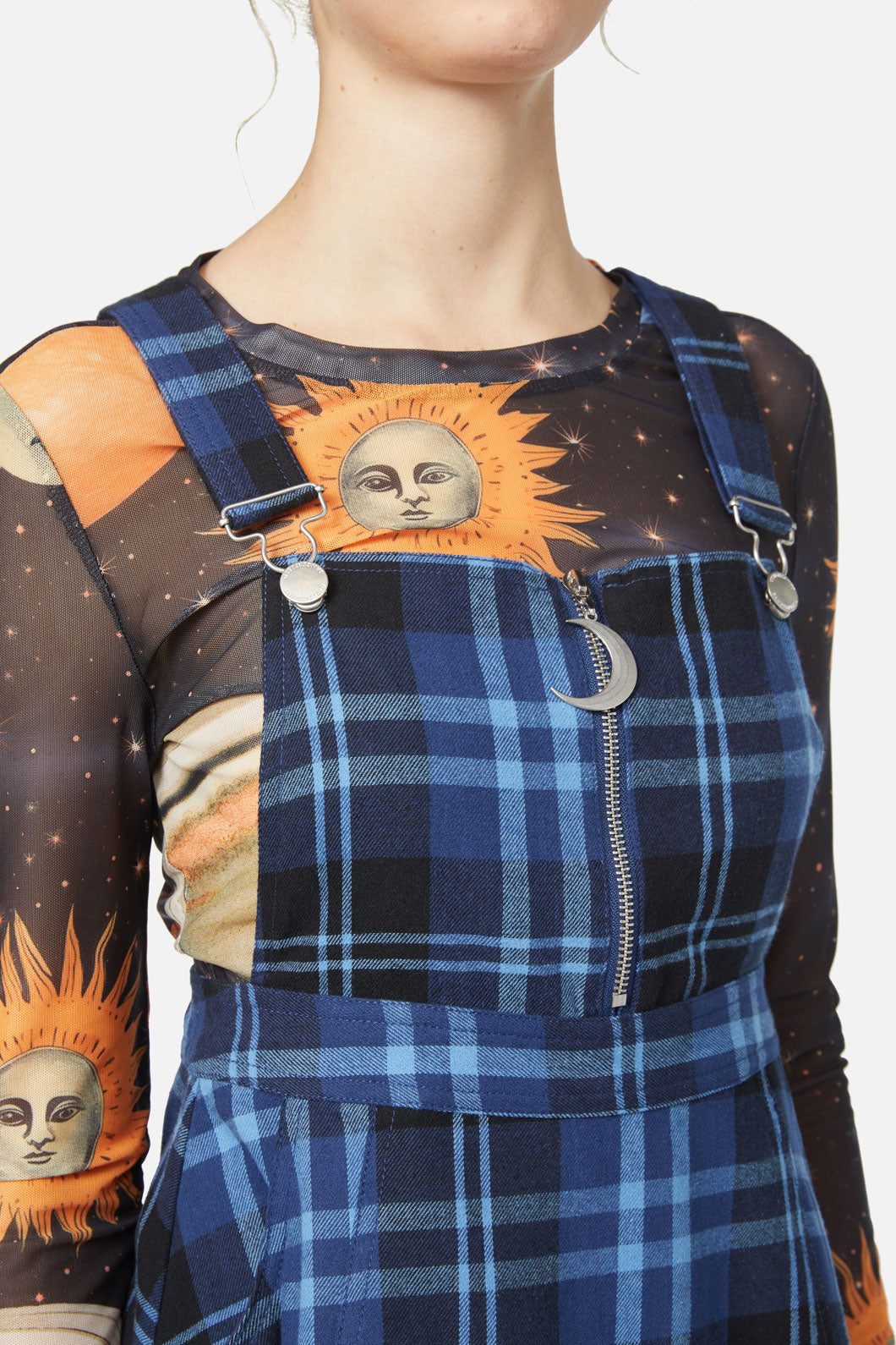 Dangerfield - Moonlit Tartan Pinny - navy