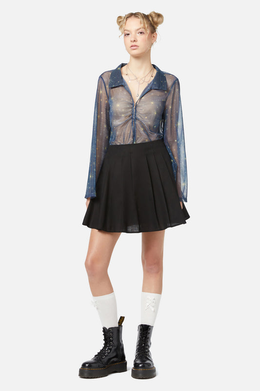 Dangerfield - Basic Starlight Pleated Skirt - black