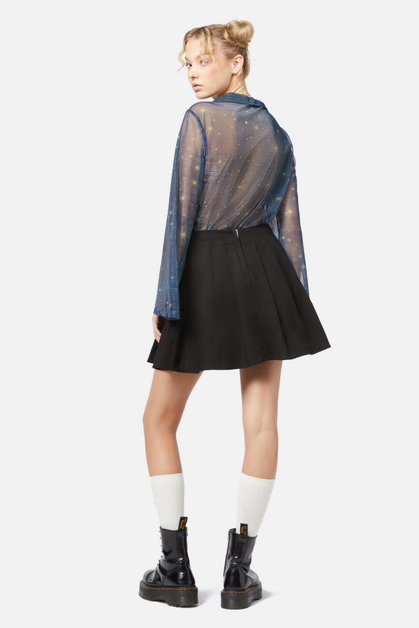 Dangerfield - Basic Starlight Pleated Skirt - black