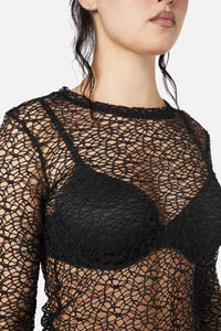 Dangerfield - Mortal Webbed Mesh Top - black