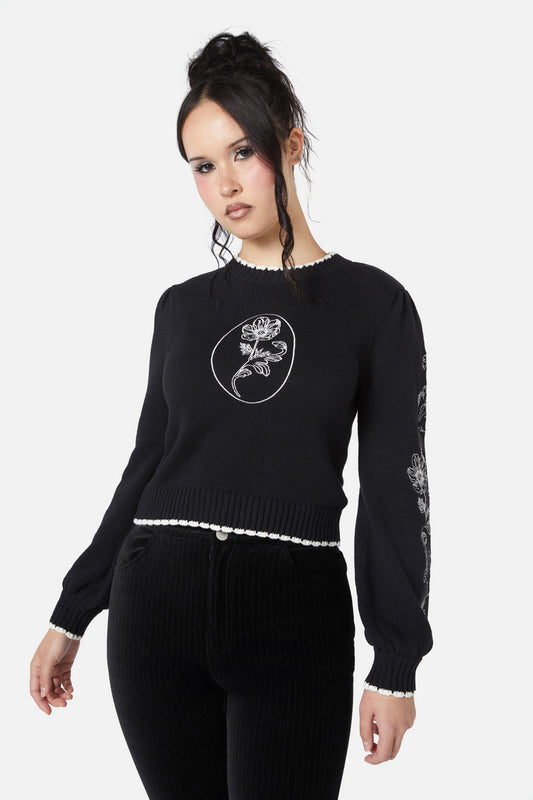 Dangerfield - Still Life Cameo Knit - black