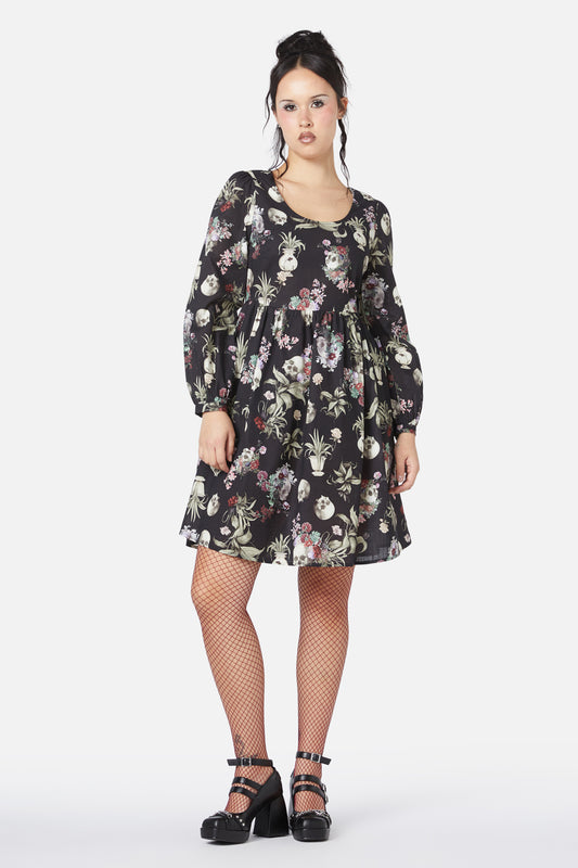 Dangerfield - Memento Mori Printed Dress - black