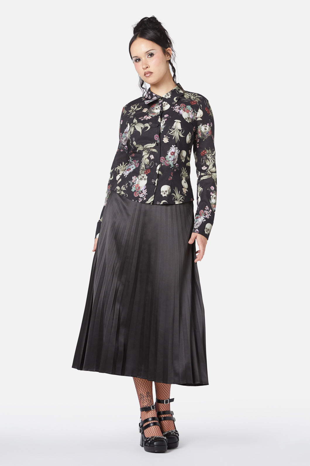 Dangerfield - Memento Mori Printed Blouse - black