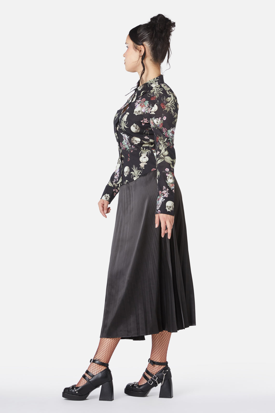 Dangerfield - Memento Mori Printed Blouse - black