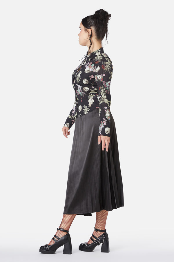 Dangerfield - Memento Mori Printed Blouse - black