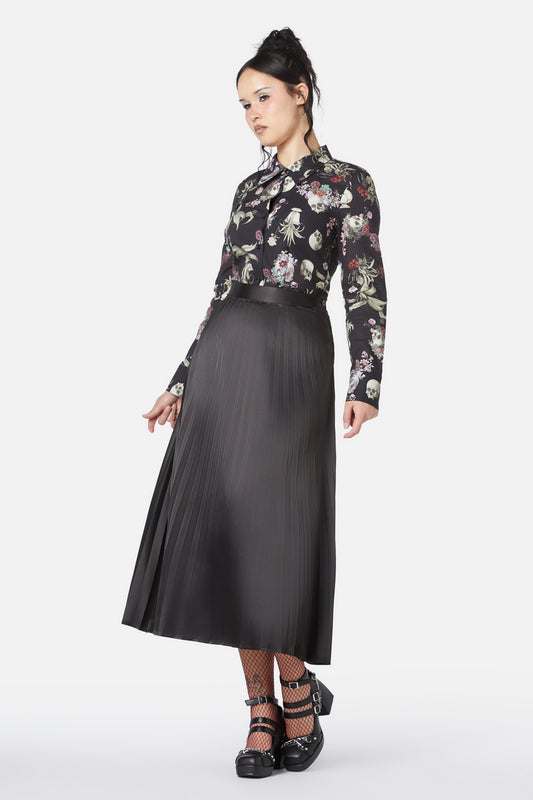 Dangerfield - Elegy Knife Pleat Midi Skirt - black
