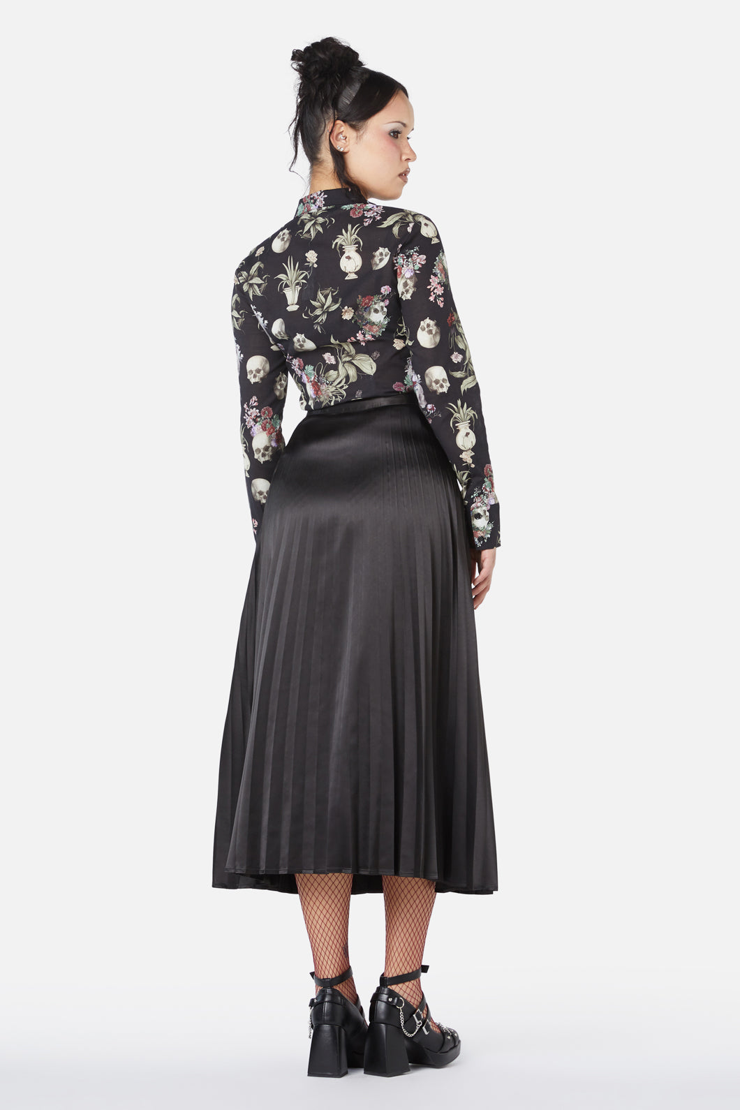 Elegy Knife Pleat Midi Skirt