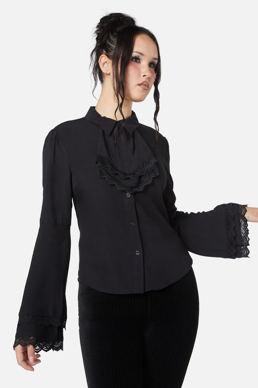 Dangerfield - Still Life Cravat Blouse - black