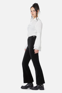 Dangerfield - Elegy Velvet Wide Leg Pants - black