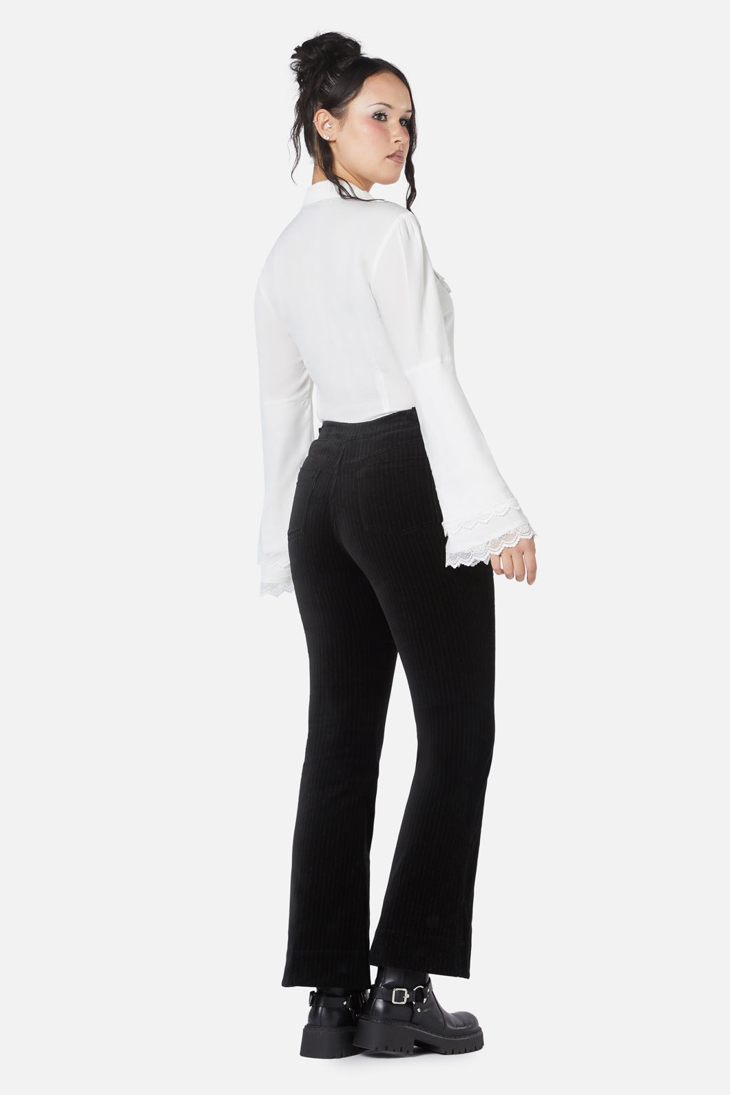 Dangerfield - Elegy Velvet Wide Leg Pants - black