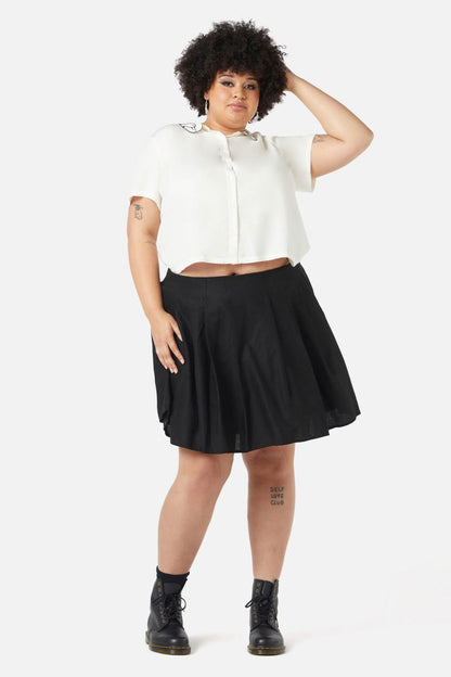 Dangerfield - Curve Basic Starlight Pleated Skirt - black