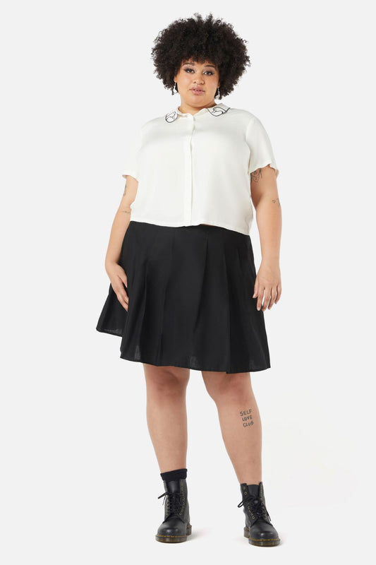 Dangerfield - Curve Splash Blouse - vintage-white