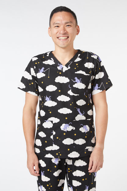 Love Scrubs - Cat In The Clouds Scrubs - black