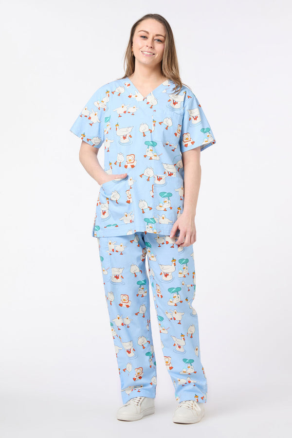 Dangerfield - Puddle Duck Scrub Set - blue