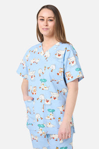 Dangerfield - Puddle Duck Scrub Set - blue