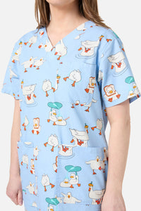 Dangerfield - Puddle Duck Scrub Set - blue