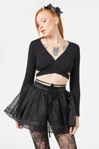 Dangerfield - Slumber Party Wrap Top - black
